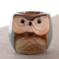 NATURIX grosir desain Nordic pot bunga keramik Set sukulen Mini berbentuk burung hantu untuk taman dekoratif rumah atau pembibitan