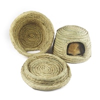 Nid d'herbe double tête pour lapin, niche, nid d'herbe, yourte confortable, maison, cochon d'inde, lit de lapin, jouets à mâcher, tunnels, hamster