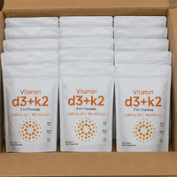 Gélules de Vitamine D3 & K2 à Marque Blanche, Huile de Coco, Soutien Immunitaire, Complément Alimentaire, Vitamines D & K Complexes 2-en-1 MK-7