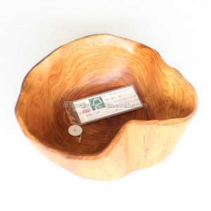 Bol à salade en bois de <span class=keywords><strong>racine</strong></span> de <span class=keywords><strong>sapin</strong></span> naturel sculpté à la main, rond, grand, faible MOQ, pour la cuisine - Product Image 3