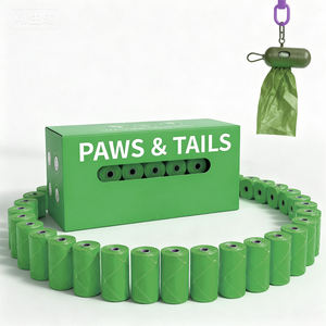 Hot Eco Friendly Dog Poop Bags-Compostable/Almidón de maíz Durable Easy-Tear con correa Clip Tamaño universal al por mayor personalizado - Product Image 1