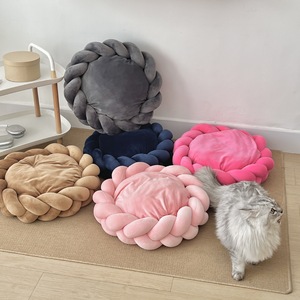 เตียงโซฟาสุนัขสองด้านสุดหรูทรงสี่เหลี่ยมผืนผ้าขนาดใหญ่พร้อมอุปกรณ์เสริมที่ถอดออกได้ระบายอากาศได้หรูหรามีรูปแบบแข็ง - Product Image 6