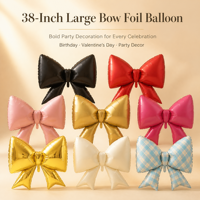 Ballon Nœud Papillon Mat Métallique de 38 Pouces Couleur Personnalisée pour Décoration de Fête, Toile de Fond Photo, Mariage et Événements de la Saint-Valentin