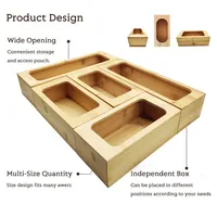 5 pezzi di bambù cassetto da cucina con chiusura a zip scatola di immagazzinaggio scatola di immagazzinaggio per alimenti compatibile portaoggetti per Organizer
