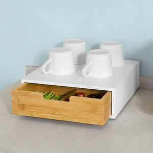 Organizzatore per Ufficio e Cucina, Supporto per Monitor in Bambù, Scatola <span class=keywords><strong>Porta</strong></span> <span class=keywords><strong>Capsule</strong></span>, <span class=keywords><strong>Porta</strong></span> Cialde di Caffè e Organizzatore per K-Cup - Product Image 2