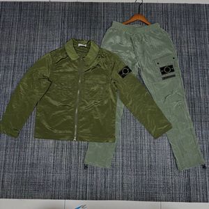 Stone Casual Metal Nylon <b>Waterproof</b> Reflective Loose Island Autumn Long-Sleeved Autumn lightweight Jacket <b>Set</b> For Men - Product Image 4