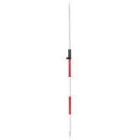 Pôle d'arpentage DZ215SL-SR Snap Lock revêtu d'argent s'étend jusqu'à 2.15m 2 sections Pôle prisme télescopique en aluminium