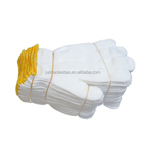 Luvas de Segurança DLZ C-02 10 Gauge 500g de Algodão Natural Branqueado Amarelo Tricotadas Flexíveis Duráveis Sem Pó 24CM para Trabalho - Product Image 2