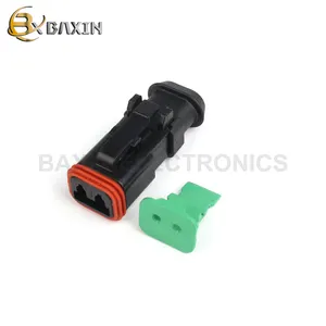 DT04-2P-E008 DT06-2S-E008 Black Color Deutsch Dt Electrical Plug Waterproof Male Connector