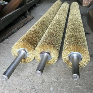 Rouleau de brosse métallique en acier inoxydable sur mesure, fil de cuivre plaqué, roue enroulée pour <span class=keywords><strong>le</strong></span> polissage des plaques, l'élimination de la rouille et <span class=keywords><strong>le</strong></span> meulage - Product Image 3