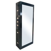 Miroir sur pied de style moderne de luxe pour salon de beauté en MDF avec rangement, équipement pour salon de coiffure et salon de coiffure