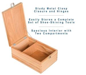Boîte <span class=keywords><strong>de</strong></span> nettoyage <span class=keywords><strong>de</strong></span> chaussures en bois <span class=keywords><strong>de</strong></span> hêtre personnalisée avec couvercle rabattable Boîte <span class=keywords><strong>de</strong></span> <span class=keywords><strong>valet</strong></span> <span class=keywords><strong>de</strong></span> cirage <span class=keywords><strong>de</strong></span> chaussures en bois avec repose-pieds - Product Image 5