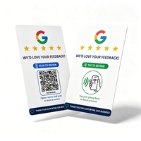 Carte Google Review NFC QR Code PVC CR80 Étanche 13.56MHz Portable pour Demande de Retour Client pour Portefeuille d'Entreprise ou Badge de Poche