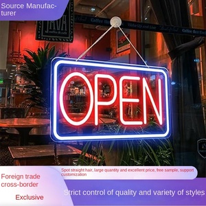 Mở dấu hiệu <span class=keywords><strong>neon</strong></span>-Logo tùy chỉnh, giá treo tường không có công cụ cho cửa hàng café - Product Image 3