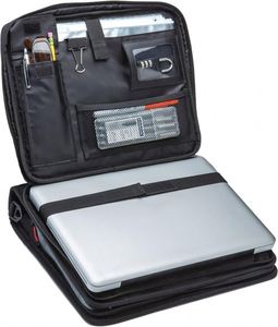 Free Sample BSCI 2-in-1 Zipper <b>Binder</b>-Two 1.5 Inch D-<b>Rings</b> Multiple Pockets with Zipper Compatible Laptop Polyester - Product Image 3