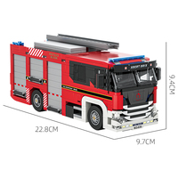 Jie Star 66036 POMPIER MOTEUR Voiture Bloc Briques Assemblage Modèle Enfants Garçon Créatif Éducatif Bloc De Construction Ensemble Jouet Juguetes