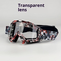 Masque de moto intégral double usage anti-choc, anti-buée, protection UV400, monture en silicone, verres en polycarbonate, pour VTT et activités de plein air