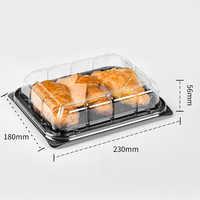 Boîte d'emballage rectangulaire recyclable en gros pour pâtisseries à emporter, en plastique PET transparent, pour biscuits, pain et gâteaux