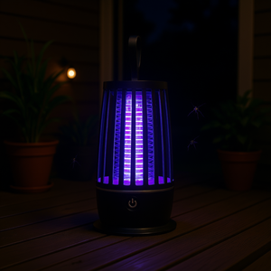 Lámpara Eléctrica Antimosquitos con Luz UV, Atrapa Insectos para Interiores y Exteriores con Luz Nocturna y Correa, Cobertura de 50/100 m, Material Plástico - Product Image 2