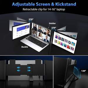 Monitor Portátil Triple con Pantalla Dividida para PC, Extensor de Pantalla para Laptop de 15.6 Pulgadas, Doble 1920*1080 IPS FHD LCD, Tipo C - Product Image 3