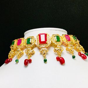 Traditional Brass Plated Pearl <b>Necklace</b> and Earrings Set <b>for</b> Women Ethnic Wedding & Party Wear Bulk Product - Product Image 1