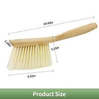 Balai à poussière à long manche en bambou avec tête de brosse en PET pour le nettoyage domestique des vêtements de cheminée de voiture de canapé de lit de comptoir