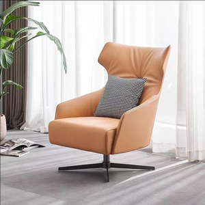 Nuevo estilo de muebles de tela naranja oscuro de cuero sofá silla individual moderno juego de sala de estar hecho en China - Product Image 2