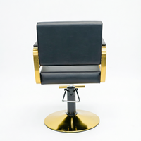 Fauteuil de Barbier en Cuir Noir et Or, Hydraulique, Inclinable, Pivotant à 360 Degrés, pour Salon de Coiffure, OEM ODM Personnalisé