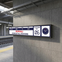 Écran LED mural 36,6 pouces 1440x220mm noir anti-reflet en aluminium pour affichage numérique intérieur et signalisation directionnelle métro, garantie 1 an