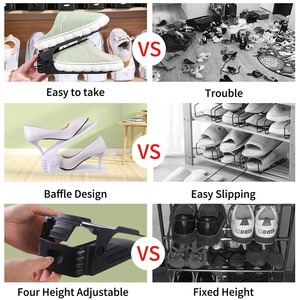 Shoe Organiser Adjustable Space Saving Shoe Cabinet Layered Storage Wider Upgraded Shoe Tray Double Thickened Shoe <b>Racks</b> - Product Image 6