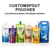 Sachet Doypack en plastique transparent avec bec verseur droit, anti-fuite, pour l'emballage de recharges de boissons, sauces et liquides, vente en gros
