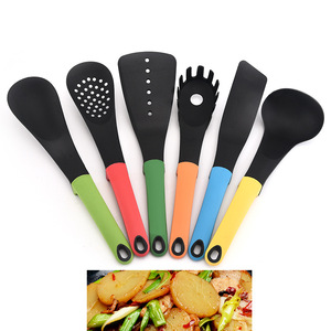 7 pcs thân thiện với môi <span class=keywords><strong>Nylon</strong></span> nấu ăn công cụ mới lạ đồ dùng nhà bếp rãnh thiết kế bao gồm muỗng thìa lò nồi làm bằng kim loại bền - Product Image 5