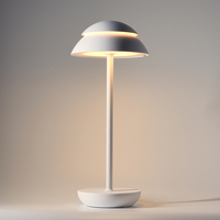 Lampe de table champignon métallique sans fil nordique rechargeable Poldina Pro en aluminium, lampe de bureau à commande tactile LED pour restaurant