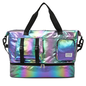 Sac de sport imperméable haute capacité, séparation sec/humide, compartiment à chaussures personnalisé en nylon avec fermeture éclair, pour hommes et femmes, idéal pour les voyages - Product Image 2