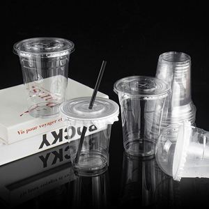 Gobelets à café et à thé jetables en plastique PET transparent de 98 mm avec logo personnalisé, vente en gros d'usine, qualité alimentaire, très demandés - Product Image 5