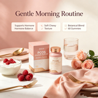 Gummies Équilibre Hormonal pour Femmes : Soutien PCOS, Myo-Inositol, Palmier Nain, Extrait de Baie de Gattilier pour le Cycle, le Métabolisme et le Soutien Immunitaire