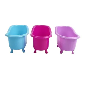 Hot Sale Plastic PP Mini Banheira Forma Soap Container cor personalizada rosa azul roxo tubo de banho para presente