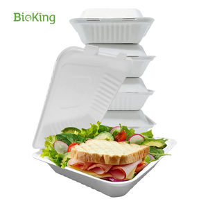 ركوب الدراجات مستطيلة مفصلية 9X6 إخراج صدفة صدفة علبة طعام باجاس حاويات قصب سكر مقاومة للتشحيم DDP الولايات المتحدة الأمريكية/أمريكا - Product Image 2