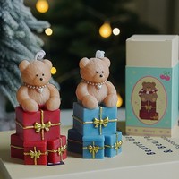 LUFU Großhandel Bestseller Sojawachs Duftkerzen Niedliche Bunte Bärenkerze Benutzerdefinierte Form Duft für Heimdekoration Geburtstagsgeschenk