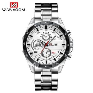 Reloj de Pulsera de Cuarzo con Correa de Cuero y Aleación de Acero Inoxidable de Lujo para Hombre, con Logotipo Personalizado, Diseño Simple, Cronógrafo, Deportivo y Ejecutivo - Product Image 4
