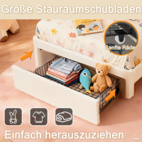 Lit en peluche Cloud Soft avec 400 couleurs qui dansent au rythme de votre musique, chargeur USB et rangement, taille double, rose et blanc