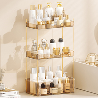Étagère organisateur de comptoir de salle de bain 3 niveaux maquillage vanité plateau de soins de la peau cosmétiques parfums lotions articles de toilette support de rangement de cuisine