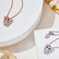 Chaîne de col mini tendance et sexy pour homme, collier tête de léopard pour femme, bijoux géométriques animaux