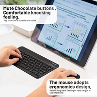 VONN Keyboard dan Mouse Mini, ergonomis ABS 78 tombol 2.4GHz BT nirkabel Kombo untuk kantor Laptop Ipad