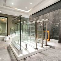 Aluminium-Balkonglasgeländer-Basisschiene, rahmenloses Glasgeländer, Handlauf für Terrasse und Treppe, Aluminium-U-Profil-Glasgeländer