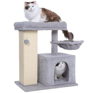 Pohon kucing tinggi mewah ekstra besar dalam ruangan menara kucing lebar dasar besar berkualitas tinggi tiang goresan kayu untuk anak kucing - Product Image 1