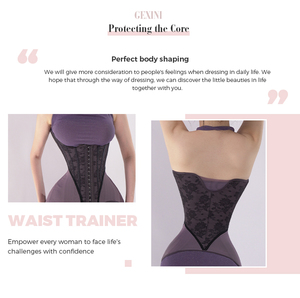 Entrenador de cintura <span class=keywords><strong>para</strong></span> mujer, corsé de malla de acero, faja moldeadora con cinturón ajustable con ojos de gancho - Product Image 4