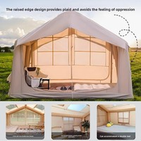 Tente de camping gonflable légère à colonnes d'air intégrées en Oxford imperméable, toutes saisons, avec hublot, pour 3-4 personnes, assemblage manuel, en PVC