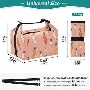 Sac à déjeuner personnalisé avec motif de carotte, style tropical hawaïen, sac isotherme pour pique-nique scolaire en plein air - Product Image 3