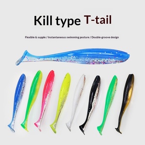 Leurres souples en plastique en forme de queue de T, 10/50 pièces, leurres de pêche pour la perche et le <span class=keywords><strong>brochet</strong></span>, Texas Rig, <span class=keywords><strong>Drop</strong></span> <span class=keywords><strong>Shot</strong></span> - Product Image 3